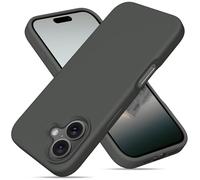 OitiYaa Liquid Silicone Case for iPhone 16 Case,Full Body Protective Cover with 4 Layer Shockproof Structure, Soft Ultra Slim Phone Case with Anti-Scratch Microfiber Lining, 6.1 inch,Space Gray