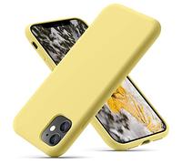 OitiYaa Silicone Case Compatible with iPhone 11 Case 6.1 Inch, Soft Ultra Slim Protective Shockproof Liquid Silicone Phone Case with Anti-Scratch Microfiber Lining,Yellow