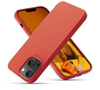OitiYaa Silicone Case Compatible with iPhone 14 Case 6.1 Inch, Soft Ultra Slim Protective Shockproof Liquid Silicone Phone Case with Anti-Scratch Microfiber Lining, Kumquat Orange