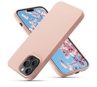 OitiYaa Silicone Case Compatible with iPhone 14 Pro Max Case 6.7 Inch, Soft Ultra Slim Protective Shockproof Liquid Silicone Phone Case with Anti-Scratch Microfiber Lining,Sand Pink