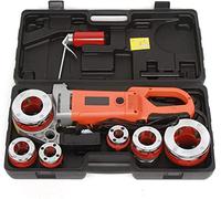 OITTo Electric Pipe Threader Kit Electric Pipe Threader Machine Hand Held Electric Pipe Threader Set Threading Kit Electric Pipe Threading Tapping Machine Pipe Die Set Plumbing Tool 6 x dies1/2-2