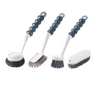 OITUGG Washing Up Brush set of 4 Pcs, Includes 2 Pcs Dish Brush, 1 Pcs Steel Wool Brush, 1 Pcs Bendable Hand Scrubbing Brush, Kitchen Brushes for Cleaning Dish and Sink, 25 cm Handle, Easily Graspable