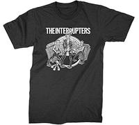 OIU967T16VXJ The Interrupters Men's Cartoon Band Slim Fit T Shirt Black White (Large)