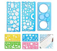OIUAVYR 7-Piece Ruler Set, Circle Stencil, Children's Drawing Stencil, Plastic Circles Geometric Template, Ruler Stencil Measuring Tool, Rulers Geometric Drawing, Painting Stencils Children