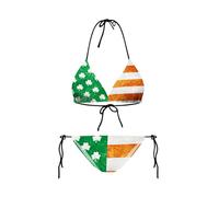 OIUHJN Spring/Summer Irish Saint Holiday Digital Printed Sexy Women Swimsuit Fine Stripes Beach Bikini Bikini Bag Transparent, yellow, One Size