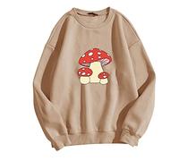 OIUHJN Women's Cute Frog Sweatshirt Mushroom Hoodie for Teen Girls Clothing Hoodie Size Charts Women, khaki, S