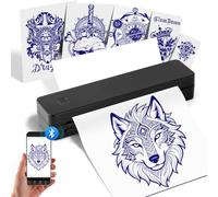 Oiumhru Tattoo Stencil Printer Kit - Wireless Bluetooth Thermal Stencil Printer for Tattooing, Transfer Paper for Temporary Tattoos, Compatible with iPhone, Android, PC for Artists & Beginners