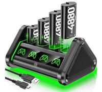 OIVO 4 x 4880mWh Rechargeable Battery Pack for Xbox One/Series X|S, Xbox Controller Battery Pack with RGB Light for Series X|S/S/X/Elite Controller