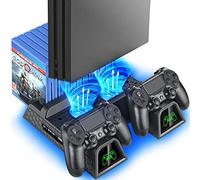 OIVO PS4 Stand with Cooling Fan for PS4/PS4 Pro, Controller Charger Dock and 12 Game Slots