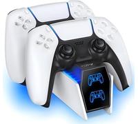 OIVO PS5 Charging Station - 2H Fast Controller Charger for PlayStation 5 DualSense, Upgrade Charging Dock With 2 Types of Cable for Dual Controllers
