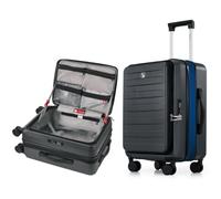 OIWAS Carry On Luggage Top Opening, PC Expandable Hard Shell Suitcase for Travel, Carry On Suitcase with Spinner Wheels for Women, Hardside Luggage for Business Travel, Vacation, Dark Grey 1, 20-Inch