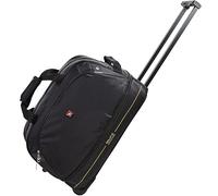 OIWAS Small Holdall with Wheels, 22 inch Wheeled Duffel Bag with Wheels, Travel Weekend Bag for Men Women Overnight Expandable 50L to 60L Black