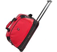 OIWAS Small Holdall with Wheels Travel Wheeled Duffel Bag Weekend Bag for Men and Women Overnight Expandable Sport Bag 50L to 60L Red