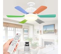 OIWERH 46cm E27/B22 Ceiling Fan Light Bulb Bayonet Fitting, Ceiling Fans with Lights and Remote, Ceiling Fans Lights Dimmable, Ceilings Lamp with 3 Speeds Timing, 6 Blades