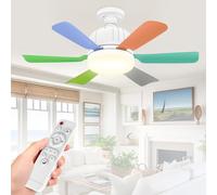 OIWERH 46cm E27/B22 Ceiling Fan Light Bulb Bayonet Fitting, Ceiling Fans with Lights and Remote, Ceiling Fans Lights Dimmable, Ceilings Lamp with 3 Speeds Timing, 6 Blades
