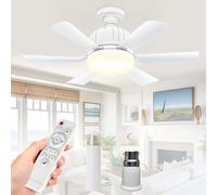 OIWERH 46cm E27/B22 Ceiling Fan Light Bulb Bayonet Fitting, Ceiling Fans with Lights and Remote, Ceiling Fans Lights Dimmable, Ceilings Lamp with 3 Speeds Timing, 6 Blades