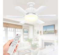 OIWERH 46cm E27/B22 Ceiling Fan Light Bulb Bayonet Fitting, Ceiling Fans with Lights and Remote, Ceiling Fans Lights Dimmable, Ceilings Lamp with 3 Speeds Timing, 6 Blades