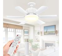 OIWERH 46cm E27/B22 Ceiling Fan Light Bulb Bayonet Fitting, Ceiling Fans with Lights and Remote, Ceiling Fans Lights Dimmable, Ceilings Lamp with 3 Speeds Timing, 6 Blades