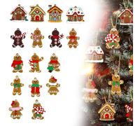 OIXEYA 12 Pcs Gingerbread Ornament Christmas Pendants Man Hanging Decorations Christmas Tree Pendants