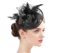OIXEYA Fascinators Hat Flower Mesh Feathers Cocktail Party Accessories Elegant Mesh Hat for Parties, Cocktails, Weddings for Girls and Women