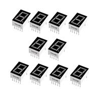 Oiyagai 10-Pack 0.56" 7 Segment LED Display, 1-Digit Red Digital Tube, 10-Pin Common Cathode, for Arduino, DIY Electronics, Microcontroller Projects