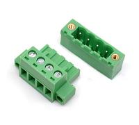 Oiyagai 10 Sets 5.08mm Pitch 4 Pin Right Angle PCB Pluggable Terminal Block Connectors, 300V 15A Green Screw Type for PCB Board and Wire Connection