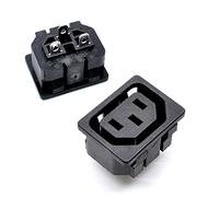 Oiyagai 10pcs AC 250V 10A IEC 320 C13 Panel Mount Connector Socket