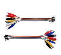 Oiyagai 2-in-1 Alligator Clip to Dupont Wire Jumper Cable Set, 10Pin 20cm Male & Female Mix, Crocodile Clip Test Leads for Arduino, Raspberry Pi, DIY Lab Projects (20 Wires Total)