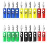 Oiyagai 20 Pack 4mm Banana Plugs Speaker Wire Connectors Screw Type Audio Cable Terminals for Amplifier Home Theater Surround Sound Speakers - Red Blue Yellow Black Green