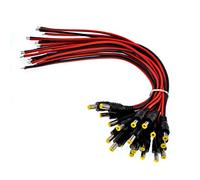 Oiyagai 20pcs DC Power Pigtail Cable 12V 5A Male for CCTV Home Security Surveillance 30cm /11.8"