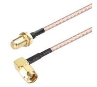 Oiyagai 2pcs 30cm/11.8" SMA Male Right Angle to SMA Female Extension RG316 Coaxial Cable Jumper for Signal Transmission