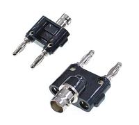 Oiyagai 2Pcs BNC Female to Dual Banana Male Plug Jack Binding Posts RF Coaxial Adapter