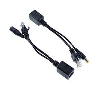 Oiyagai 2pcs PoE Injector and PoE Splitter Kit with 5.5x2.1mm DC Connector (Black)