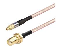 Oiyagai 2pcs RG316 Wire Jumper SMA Female to MMCX Male with Connecting Line Coaxial Coax Cable Extender Cable Adapter Jumper (1m/39.3")