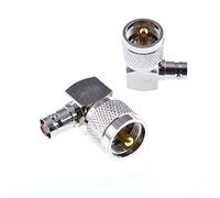 Oiyagai 2Pcs Right angle 90 degrees RF Coax Connector PL259 Cable Connector PL259 UHF male Plug to BNC female Jack adapter Radio Adapter