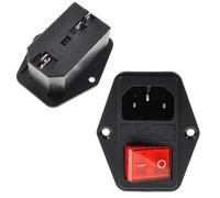 Oiyagai 2Pcs Switch Power Socket 10A Fuse Three in One Switch Power Socket with KCD4 Integrated Power Socket Adapter Power Connector Copper