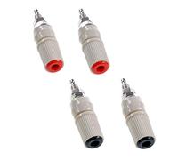 Oiyagai 4-Pack M5 Female Banana Binding Post Socket, 5 mm Thread 4 mm Banana Jack Connector for Speaker Audio Terminal (2 Red + 2 Black)