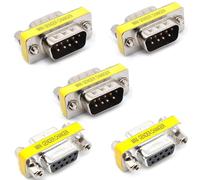 Oiyagai 5-Pack DB9 RS-232 Adapter, 9-Pin Male to Female Coupler, Straight-Through (Not Null Modem), Nickel-Plated Connector for PC, Modem, Industrial Equipment