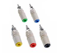 Oiyagai 5-Pack M5 Female Banana Binding Post Socket, 5 mm Thread 4 mm Banana Jack Connector for Speaker Audio Terminal (5 Colors)