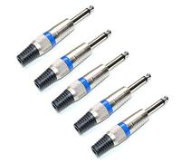 Oiyagai 5 Pcs 1/4" Mono MALE TRS Connector Jack Phono 6.35mm 6.5mm guitar mic headphone Single Channel