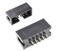 Oiyagai 50-Pack 10-Pin IDC Box Headers, 2.54mm Pitch JTAG Connector, Male Pin Socket for Flat Ribbon Cable, DIY Electronics & Industrial Projects