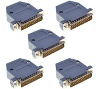 Oiyagai 5Pcs DB44 Male Connector Set, Solder Type, Plastic 44 Pins D-Sub Adapter with Hood for Serial Port