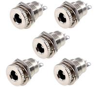 Oiyagai 5pcs DC-099 Female 5.5 x 2.5mm Panel Mounting 30V 10A DC Power Jack Socket Connector,Threaded Female Panel Mount Connector Adapter