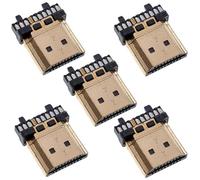 Oiyagai 5pcs HDMI Male Gold Plated 19 Pin Repair Plug Soldering Wire Type Connectors