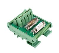 Oiyagai DB15 D-Sub Male & Female Header Breakout Board Terminal Board Block DIN Rail Mount Interface Module Connector C45 Rails of 35mm Width