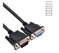 Oiyagai DB9 RS232 Serial Cable Male to Female Extension Null Modem Cord Cross TX RX line for Data Communication (5 FEET)