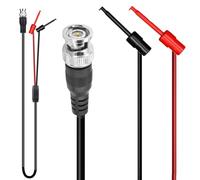 Oiyagai Red Black 1.1M 3.6ft BNC Male Plug to Q9 Test Hook Clip Probe Lead Cable with Dual Wire for Testing Work