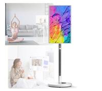 Oiyekntd 32-Inch Portable Smart TV on Wheels with Touch Screen Monitor, 8G RAM +128G Storage, Built-in 5-6H Battery, Android 13 OS, Full Swivel Rotation | Remote Control White