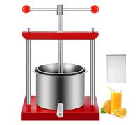 Oiyekntd Fruit Wine Press, Manual Juice Press Machine, Stainless Steel Barrel Juice Maker with Filter Bag, Fruit Cider Grinder for Home, Farm, Apiaries, Food Factory 2L/0.53Gal