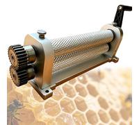 Oiyekntd Manual Beeswax Comb Foundation Machine Bee Wax Sheet Roller Mills Machine Honeycombs Printing Stamper, 280mm Aluminum Alloy Beeswax Roller for Producing Honey Comb 4.9mm